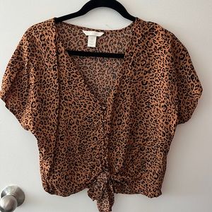 H&M cheetah crop top